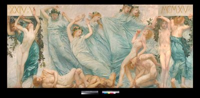 Diptych: Risveglio Obraz Giulia Aristida Sartoria (1860-1932) 1906 Dim 180,5 x 398,5 cm Soukromá sbírka (Diptych, obraz Giulia Aristida Sartoria Soukromá sbírka) od Giulio Aristide Sartorio