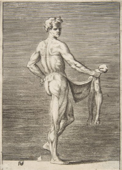Stažený muž viděný zezadu, 1531-76. od Giulio Bonasone