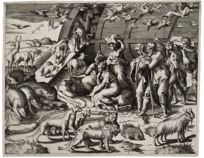 Noe odcházející z archy, 1544 od Giulio Bonasone
