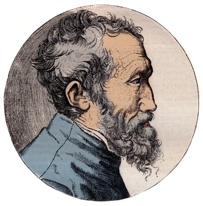 Portrét Michelangela Buonarrotiho italského sochaře - Portrét Michelangela Buonarrotiho od Michela Ange od Giulio Bonasone