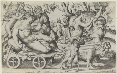 Triomf van Bacchus od Giulio Bonasone
