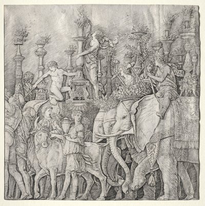 The Triumphs of Caesar: The Elephants, c. 1485-1490. od Giulio Campagnola