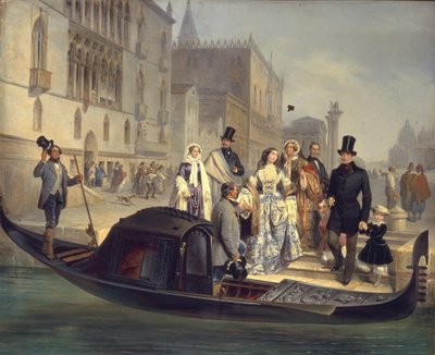 Tolstoy Family v Benátkách, 1855 od Giulio Carlini