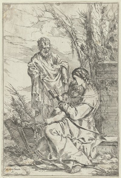 Svatá rodina čtení s Marií od Giulio Carpioni (I)