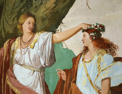 Nymph Amaryllis korunován vítězem polibkové soutěže od Giulio Carpioni