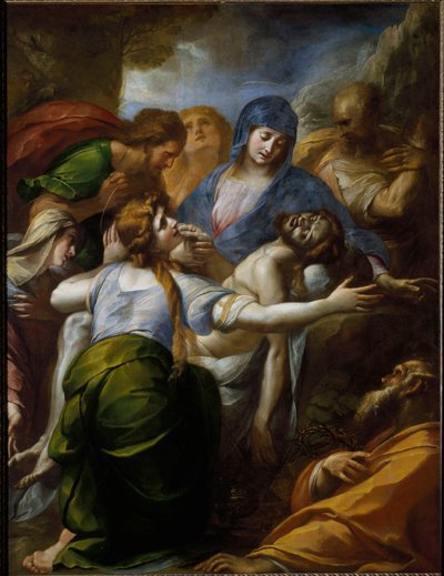 Pieta. Nářek nad smrtí Kristovou. (Malování od Giulio Cesare Procaccini