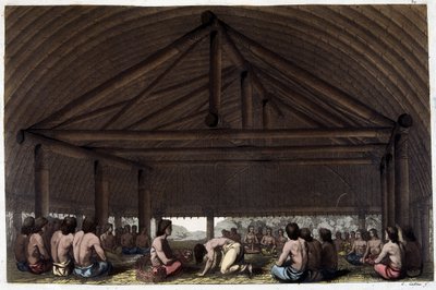 Na ostrově Přátel (Tonga) pije král Pulaho Kavu - ve „Starém a moderním kostýmu““ od Dr. Julese Ferraria, ed. Milán od Giulio Ferrario