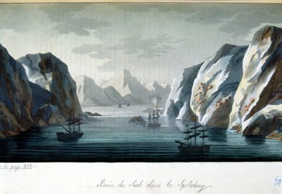 Southern Bay v Spitzbergu, Norsko - v ""Starém a moderním kostýmu"" od Julese Ferrario, ed. Milán od Giulio Ferrario