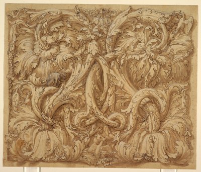 Design pro Acanthus Rinceaux se zvířaty a ptáky od Giulio Romano