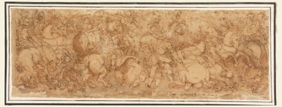 Kresba, Bitevní scéna, 1524-46 od Giulio Romano