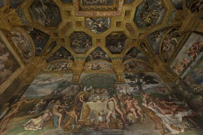 Detail fresky z Komory Amor a Psyche, 1526-1534 od Giulio Romano