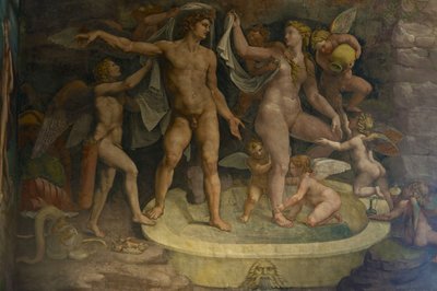 Detail fresky z Komory Amor a Psyche, 1526-1534 od Giulio Romano