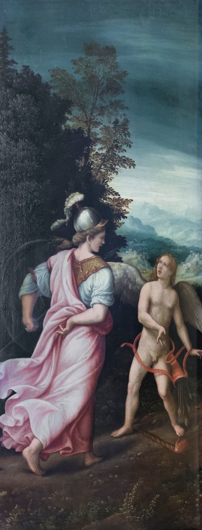 Minerva nadávala Amorovi od Giulio Romano