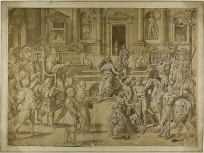 Papež Sylvestr žehná císaři Konstantinovi od Giulio Romano