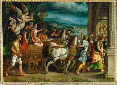 Triumf Tita a Vespasiána ... od Giulio Romano