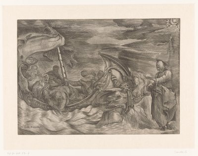 Kristus chodí po vodě od Giulio Sanuto (attributed to)