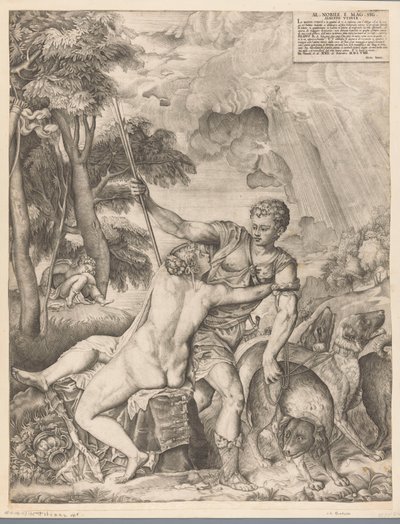 Venuše a Adonis od Giulio Sanuto