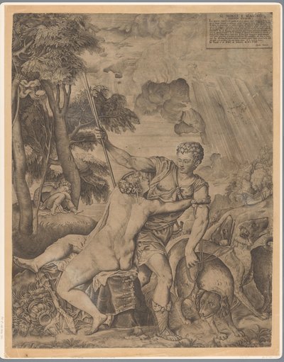 Venuše a Adonis od Giulio Sanuto