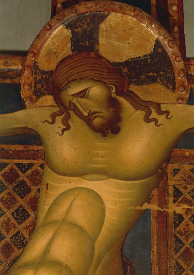 Hlava Krista, detail krucifixu ze 13. století (malba) od Giunta Pisano