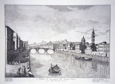 Pohled na část řeky Arno od Giuseppe (after) Zocchi