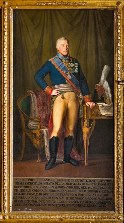 Portrét Niccolo Filangeriho, generálporučíka království (olej na plátně) od Giuseppe (school of) Patania