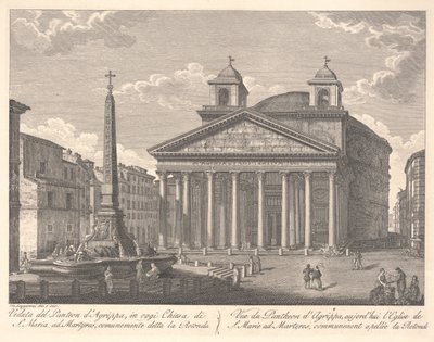 Pohled na Pantheon Agrippa (lept) od Giuseppe Acquaroni