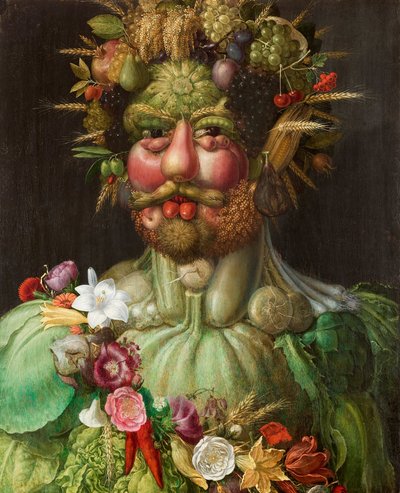 Italsky: císař Rudolf II. jako Vertumnus.  Rudolf II. z Habsburku jako Vertumnus od Giuseppe Arcimboldo