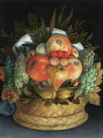 Reverzibilní antropomorfní portrét muže složený z ovoce od Giuseppe Arcimboldo
