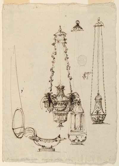 Oltářní lampy, kadidelnice, vonná loď od Giuseppe Barberi