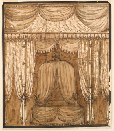 Kresba, Výška výklenku postele, asi 1790 od Giuseppe Barberi
