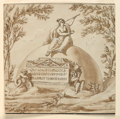 Sepulkrální památník pro astronoma Giovanni B. Fagiuoli od Giuseppe Barberi