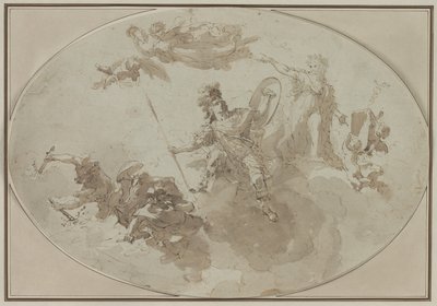 Stropní studie: Alegorie míru a války od Giuseppe Bernardino Bison