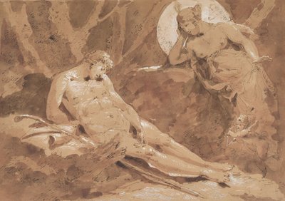 Diana a Endymión s Amorem od Giuseppe Bernardino Bison