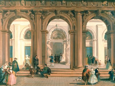 Vchod do Biblioteca Marciana, Piazzetta, Benátky od Giuseppe Bernardino Bison
