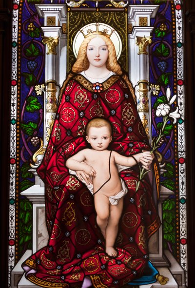 Madonna Enthroned (vitráže) od Giuseppe Bertini