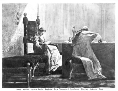 Lucrezia Borgia (1480-1519) a její otec papež Alexander VI (1431-1503) od Giuseppe Boschetto