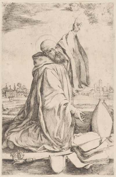 Svatý biskup benediktinského řádu..., 1620-30. od Giuseppe Caletti