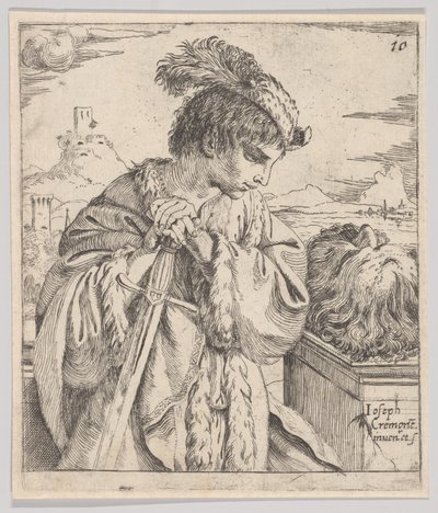 David při pohledu na hlavu Goliáše, 1620-30. od Giuseppe Caletti