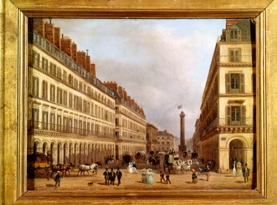Ulice Castiglione v Paříži v roce 1829 (malba) od Giuseppe Canella