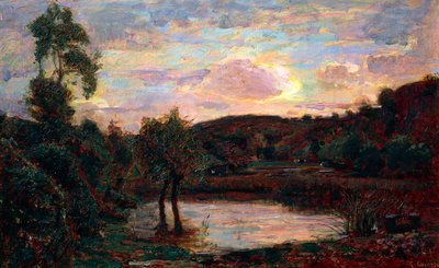 Západ slunce v Engadinu, Giuseppe Carozzi (1864-1938) od Giuseppe Carozzi