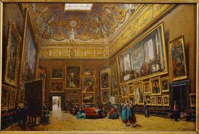 Salon Carre v muzeu Louvre... od Giuseppe Castiglione