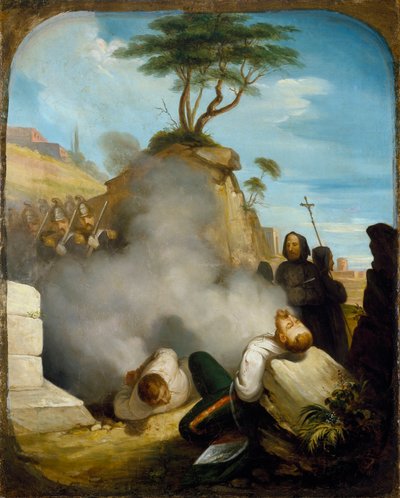 Risorgimento: Freres Bandiera (Fratelli) (Atilio a Emilio) střelba 25. července od Giuseppe Costa