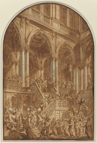 Kristus vedl zajatce z paláce od Giuseppe Galli Bibiena