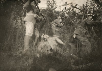 Simulace útoku v zákopu Carso během první světové války od Giuseppe Gentilini