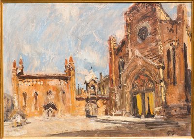 Náměstí ve Veroně (olej na překližce) od Giuseppe Graziosi