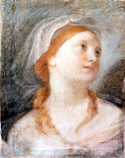 Studie hlavy mladé ženy s červenými vlasy od Giuseppe Maria (circle of) Crespi