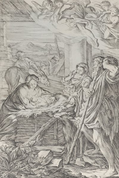Klanění pastýřů, 1654-1718. od Giuseppe Maria Mitelli