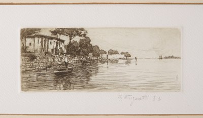 The Boatman (lept na bílém papíře) od Giuseppe Miti Zanetti