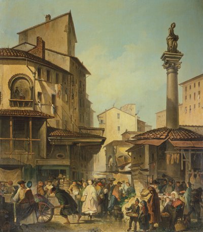 Trh ve Florencii, Giuseppe Moricci (1806-1880), Itálie od Giuseppe Moricci