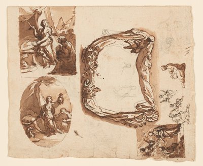 Judith a Holofernes a další studie (recto); Diana a Endymion (verze) od Giuseppe Nicola Nasini